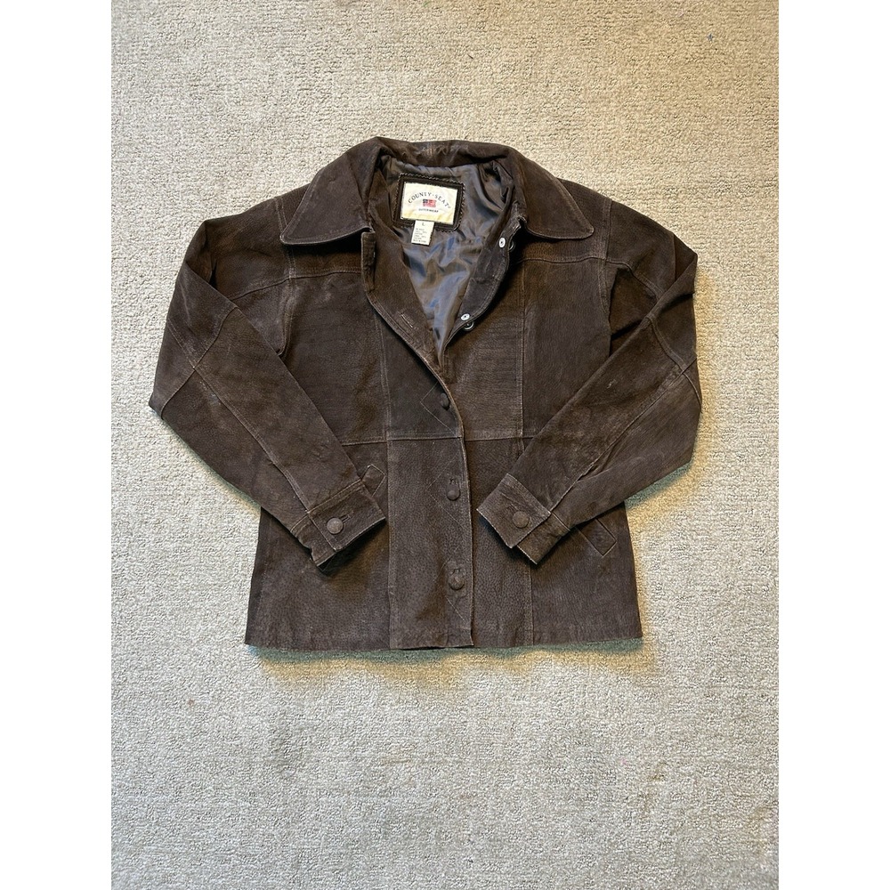 County Seat Outerwear Vintage Leather Jacket, Size L Boho Western Farm Workwear